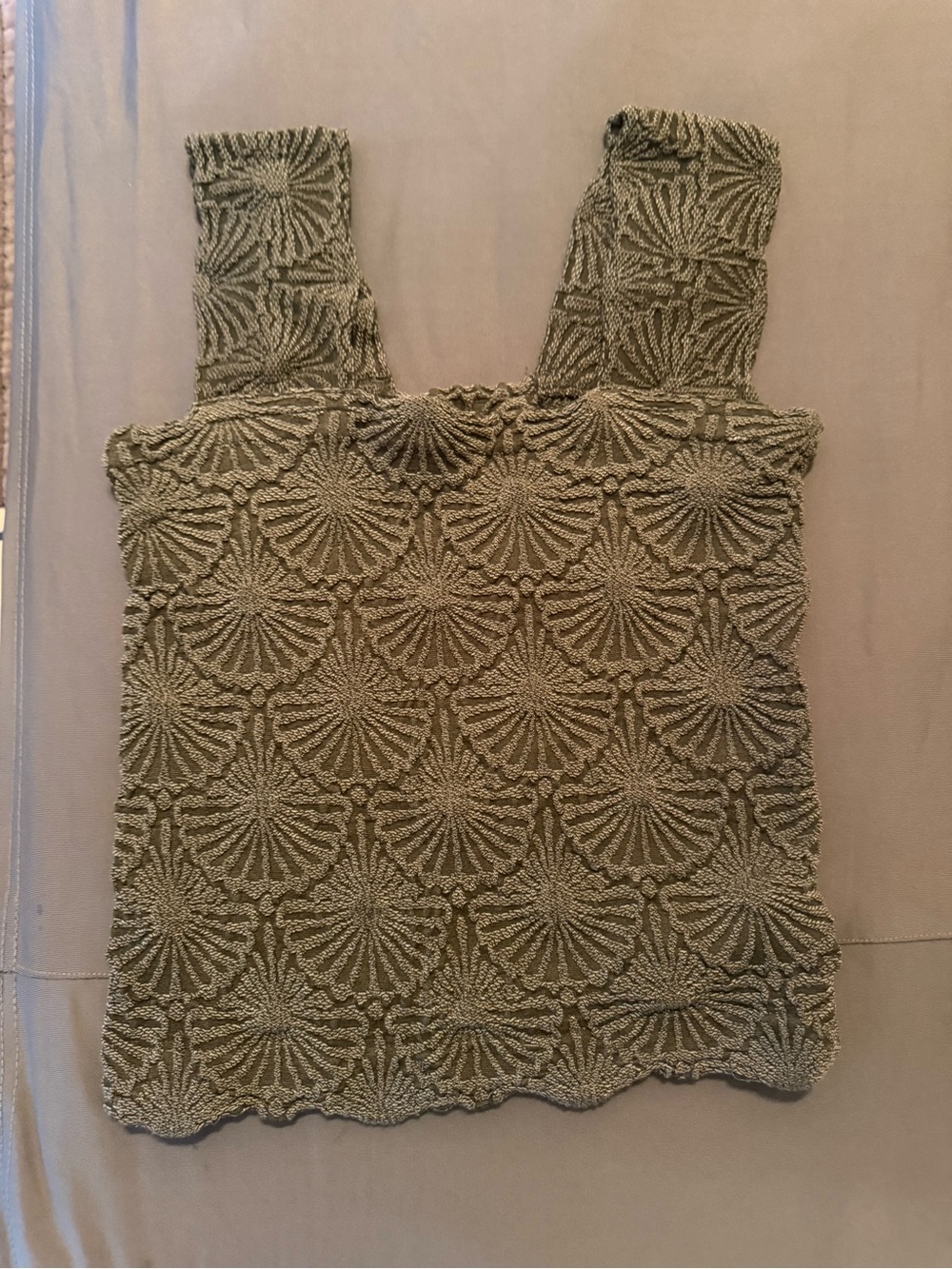 Aura Olive Green Crochet Tank